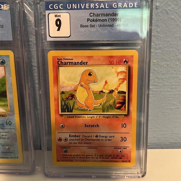 Pokémon Base Set CGC Graded Lot of Charmander Squirtle Bulbasaur 1999 - Picture 4 of 8